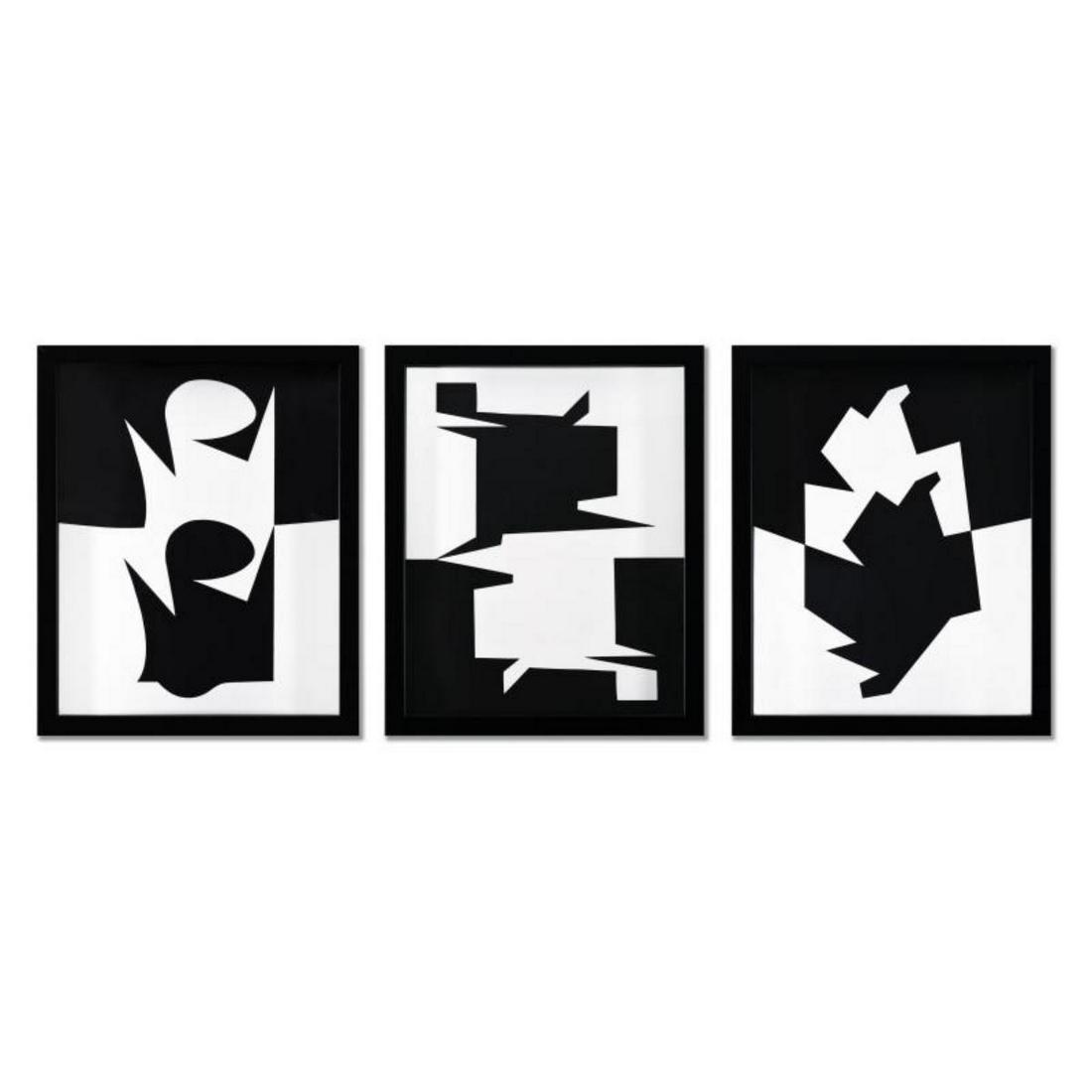 Victor Vasarely (1908-1997), "Ontil, Uzok, et Imbituba de la serie Etres Ou Fantomes (Triptych)" (1 of 3)