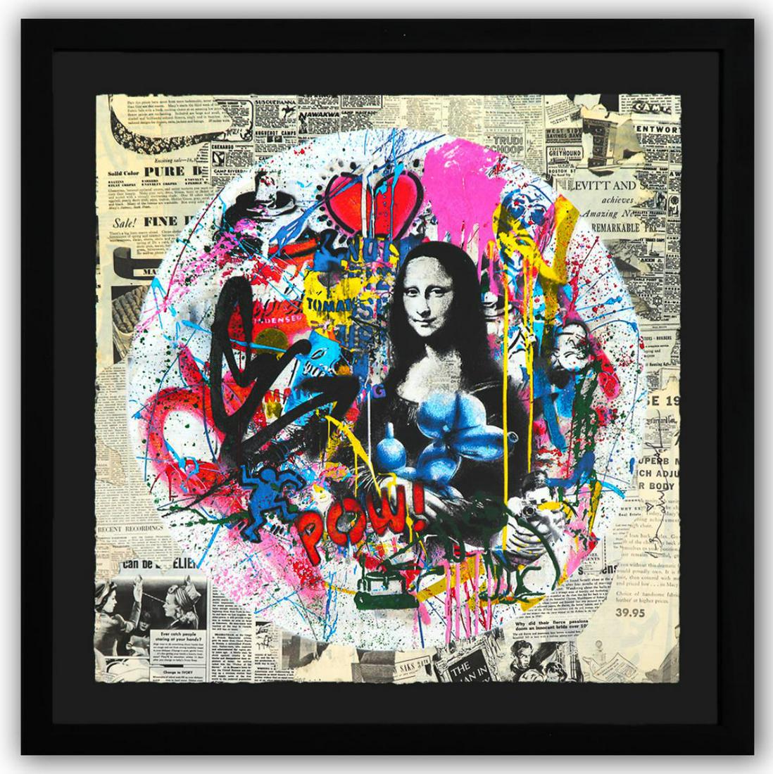 Mr. Brainwash- Original Mixed Media on Deckled Edge Paper "Roundabout- Mona Lisa" (1 of 5)