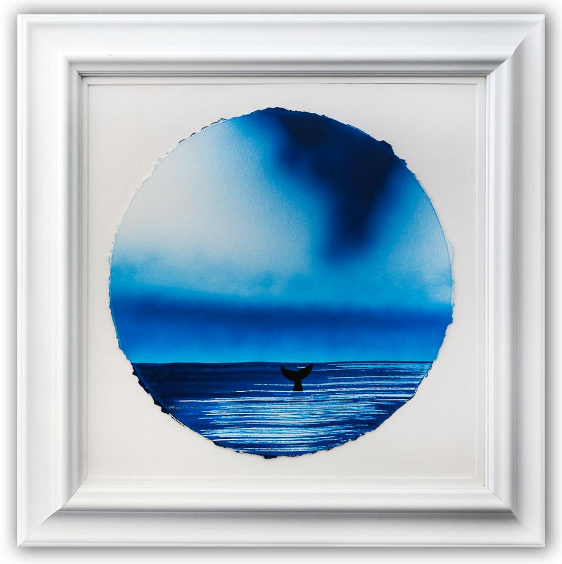 Wyland- Original Watercolor Painting on Deckle Edge Paper "Fluke" (1 of 3)