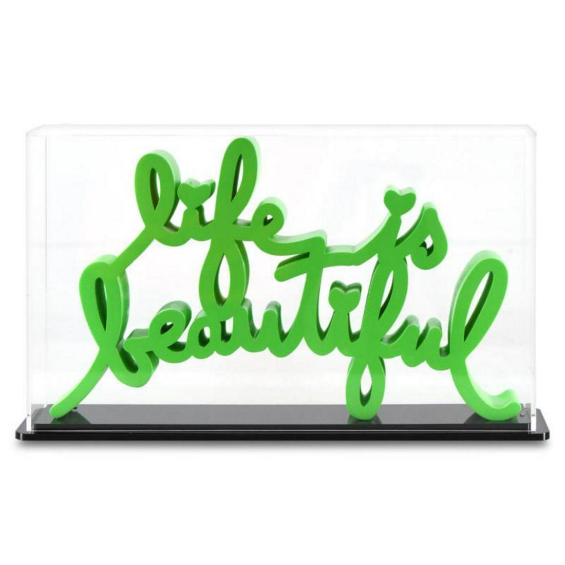 Mr. Brainwash- Life is Beautiful (Green) "Resin Sculpture with Display Case" (1 of 4)