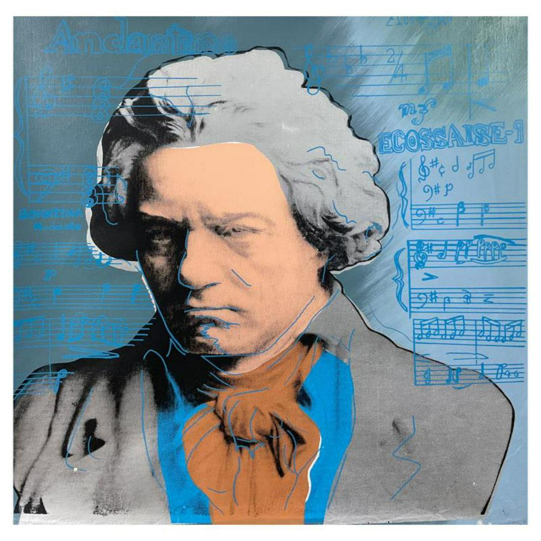 Steve Kaufman (1960-2010), "Beethoven" Hand Painted, Hand Pulled Unique Variation Silkscreen on (1 of 2)