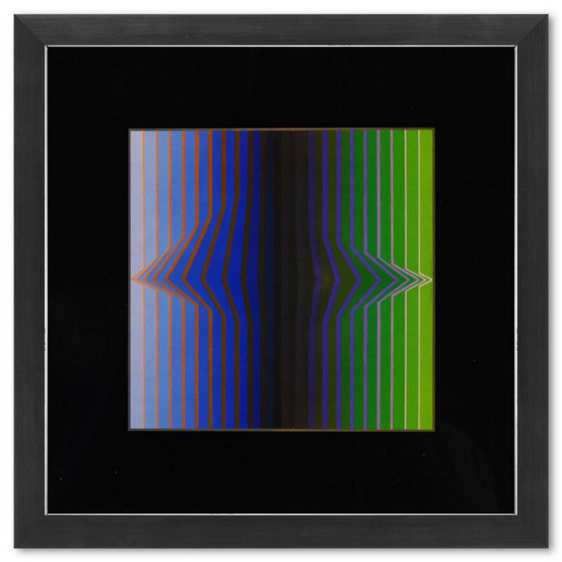 Victor Vasarely (1908-1997), "Ilile - III de la sÃ©rie Vonal" Framed 1971 Heliogravure Print with (1 of 1)
