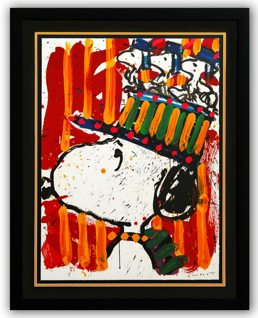 Tom Everhart- Hand Pulled Original Lithograph "Why I Don't Wear Hats": Artist: Tom Everhart. Medium: Hand Pulled Original Lithograph. Title: Why I Don't Wear Hats. Size (Unframed): 30" x 22". Measures approx. (Framed): 38" x 30". Certificate of Authenticity: From the pub