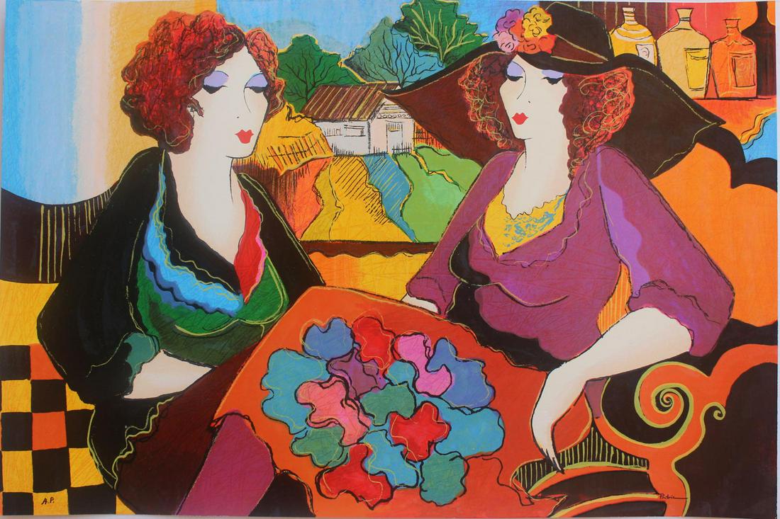 Patricia Govezensky- Original Serigraph on Canvas "Villa Saint Tropez" (1 of 1)