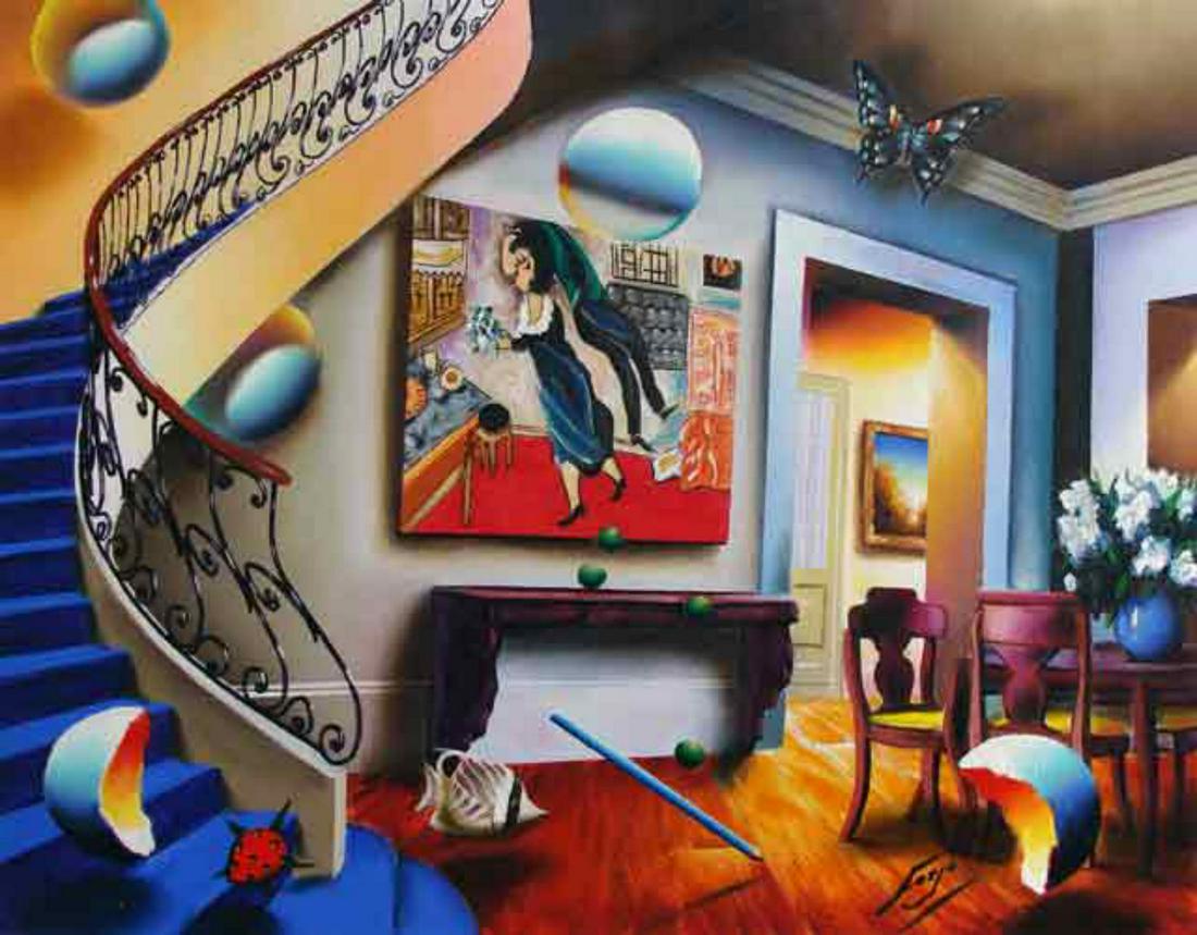 Ferjo "DINING WITH CHAGALL" Giclee on Canvas (1 of 1)