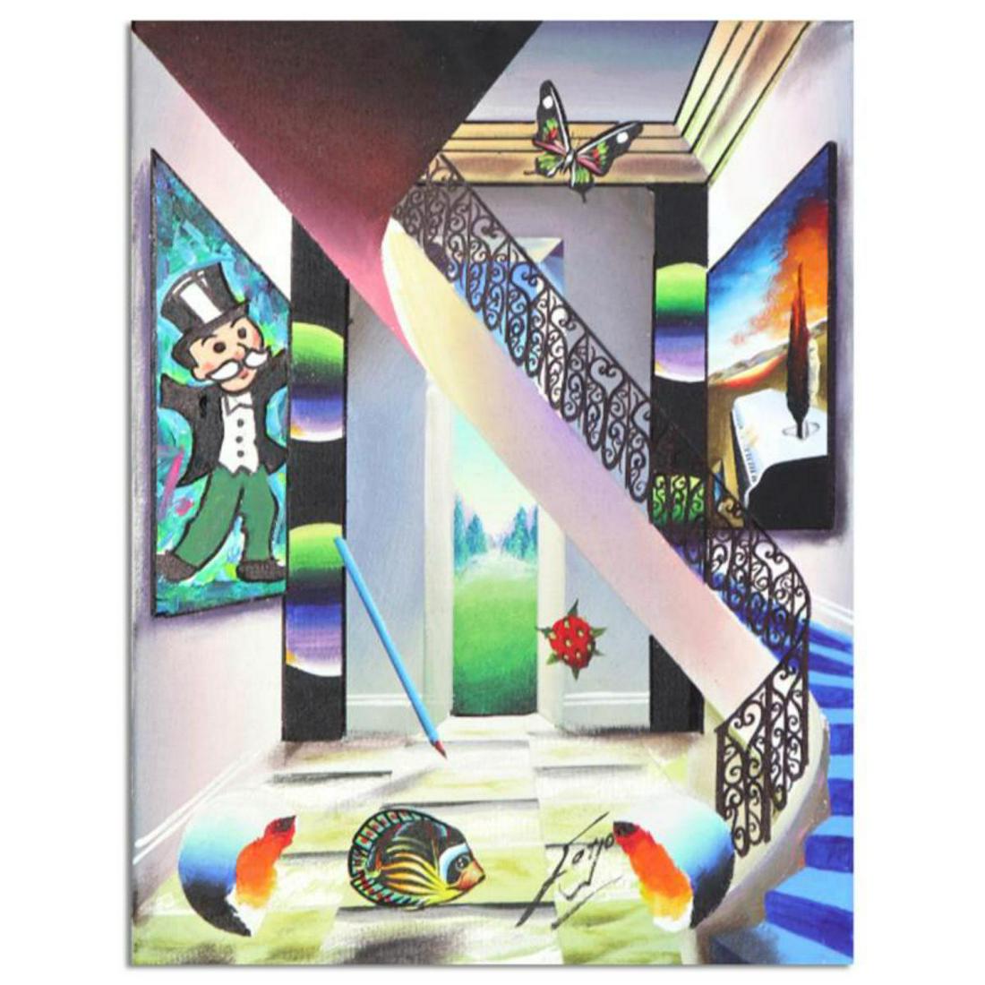 Ferjo "Art is Not a Game" Hand Signed Original Painting on Canvas with Letter of Authenticity.: "Art is Not a Game" is an original painting, oil on stretched canvas, by Ferjo. Hand signed by the artist, this piece comes with a letter of authenticity. Measures approximately 16"12" (image). Refere