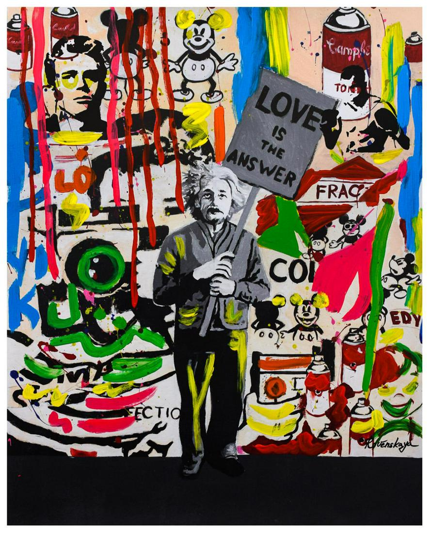 Nastya Rovenskaya- Mixed Media "Einstein's Placard" (1 of 1)