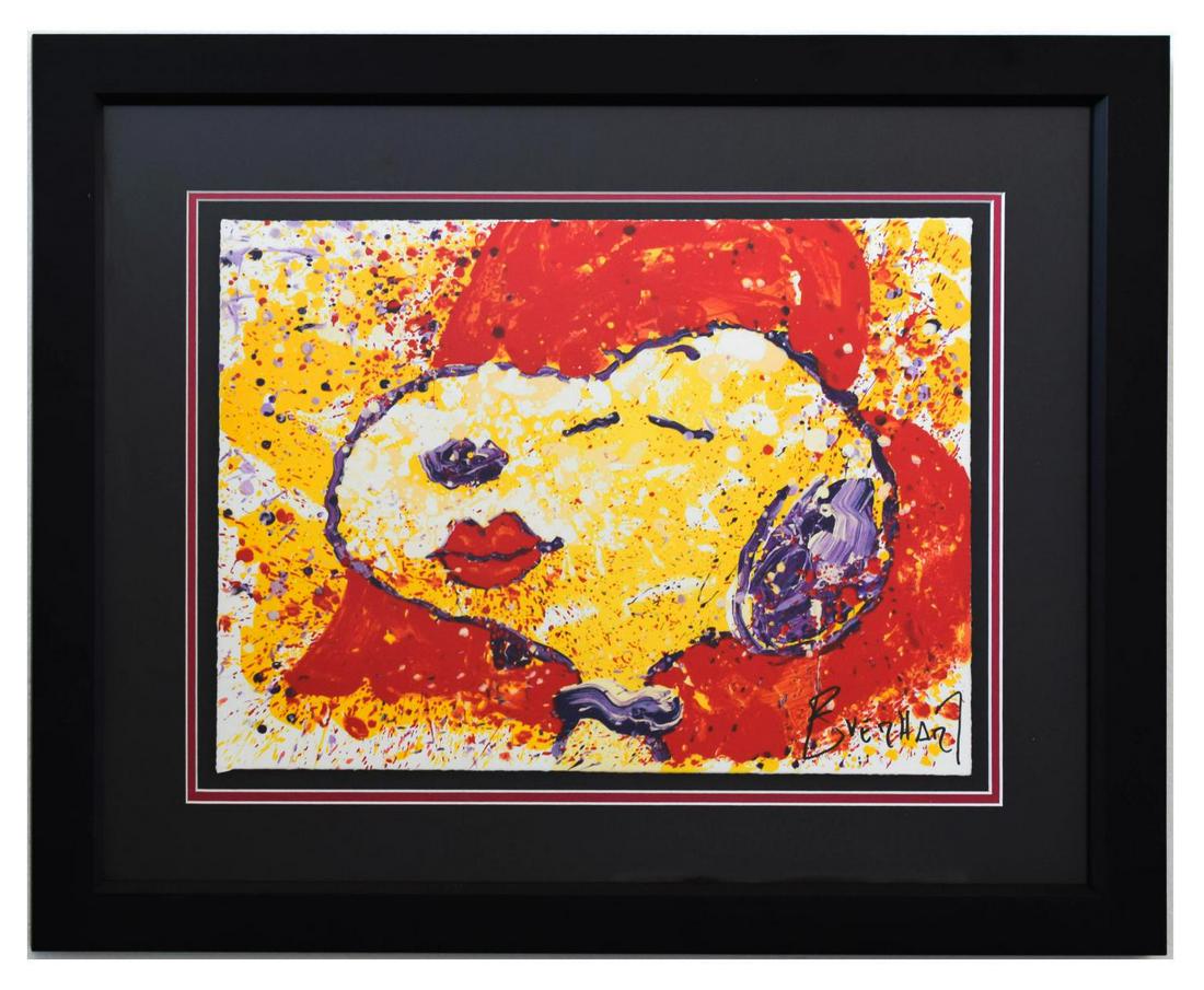 Tom Everhart- Hand Pulled Original Lithograph "A Kiss is Just a Kiss" (1 of 2)
