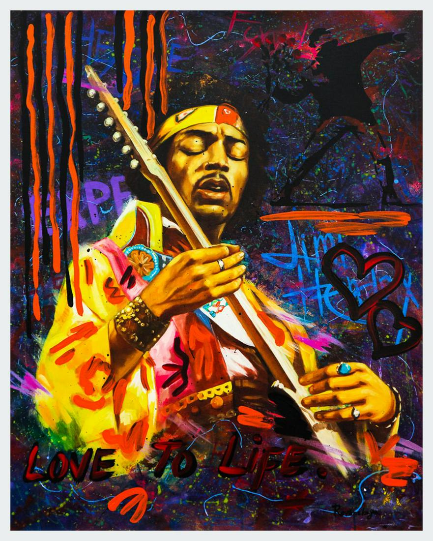 Nastya Rovenskaya- Mixed Media "Jimi Hendrix" (1 of 1)