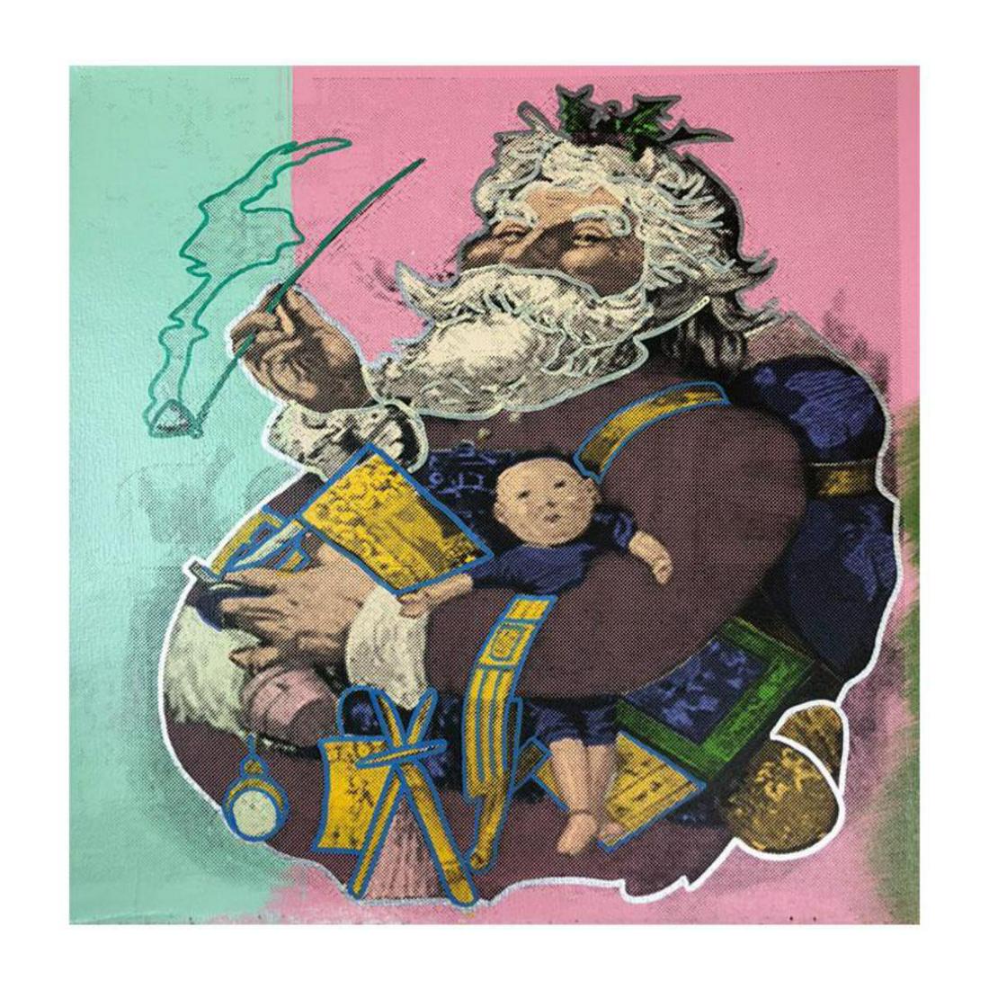 Steve Kaufman (1960-2010) "Jolly Old St. Nick" Hand Signed and Numbered Limited Edition Hand Pulled (1 of 2)