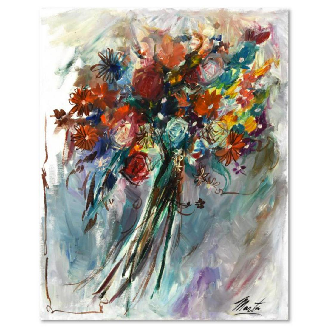 Marta Wiley, Original Mixed Media Painting on Canvas, Hand Signed and Thumbprinted with Letter of (1 of 2)