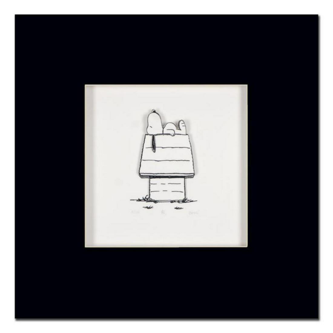 Peanuts, "Happy Place" Hand Numbered Limited Edition 3D Decoupage with Certificate of Authenticity. (1 of 2)