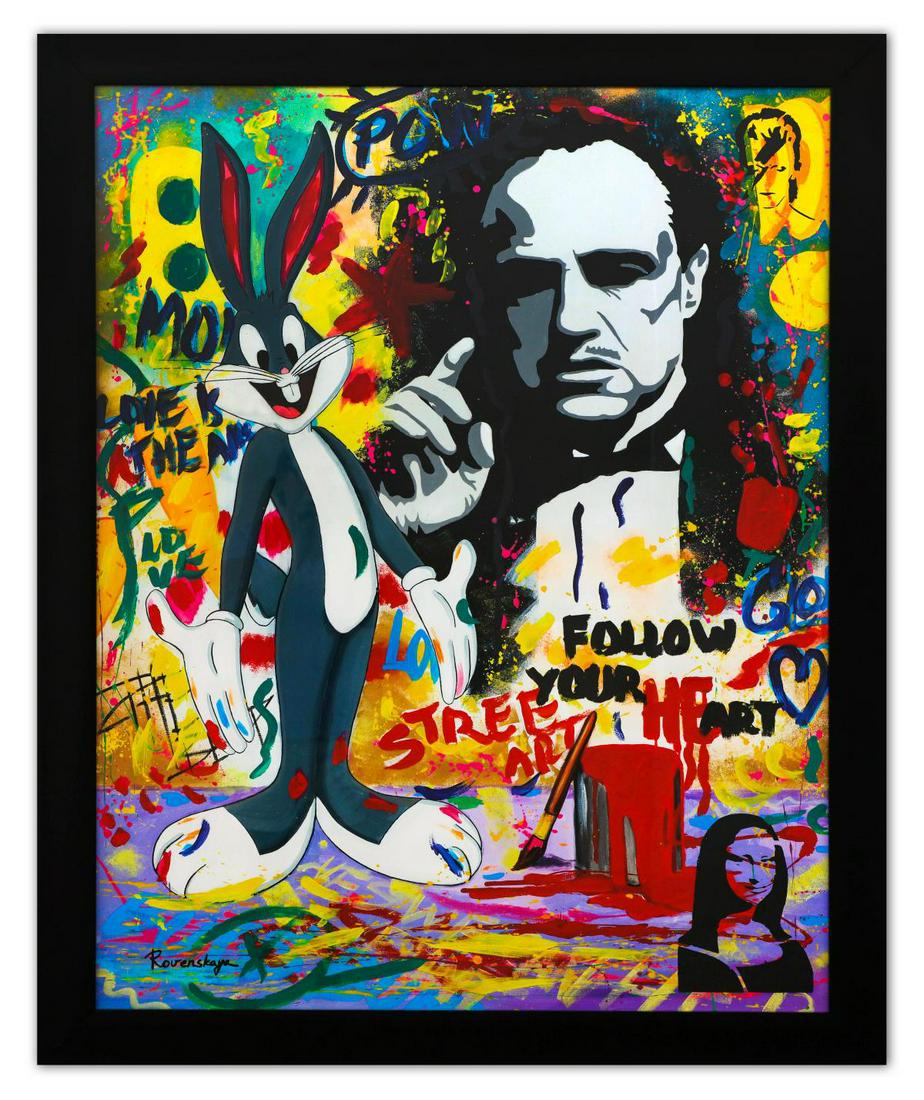 Nastya Rovenskaya- Mixed Media on Paper "The Godfather" (1 of 2)