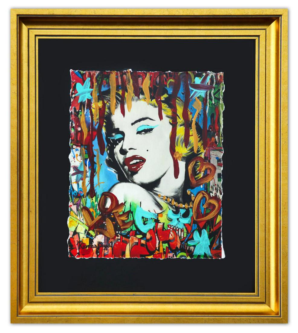 Nastya Rovenskaya- Original Mixed Media on Paper "Marilyn Monroe I" (1 of 2)