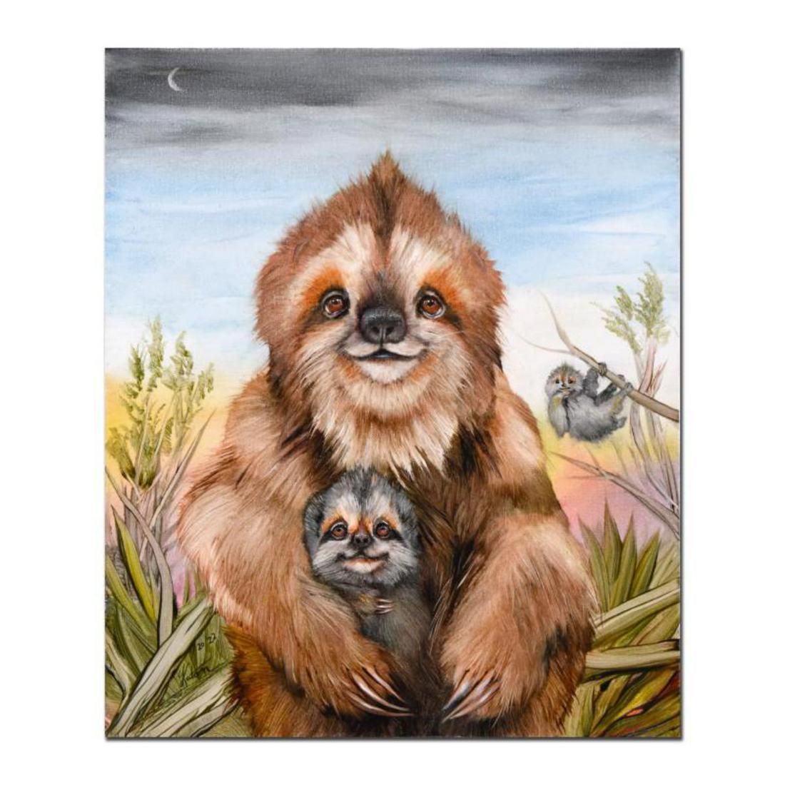 Martin Katon, "Mama Sloth" Original Oil Painting on Canvas, Hand Signed with Letter Authenticity (1 of 3)
