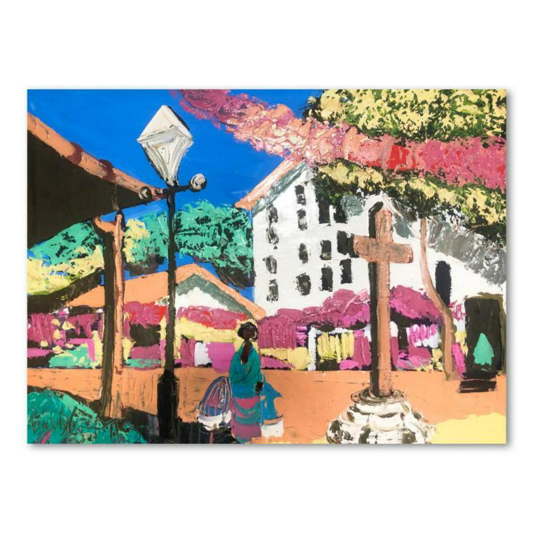 Paul Blaine Henrie (1932-1999), "Afternoon on Olivera St" Hand Signed Original Painting on Canvas (1 of 3)