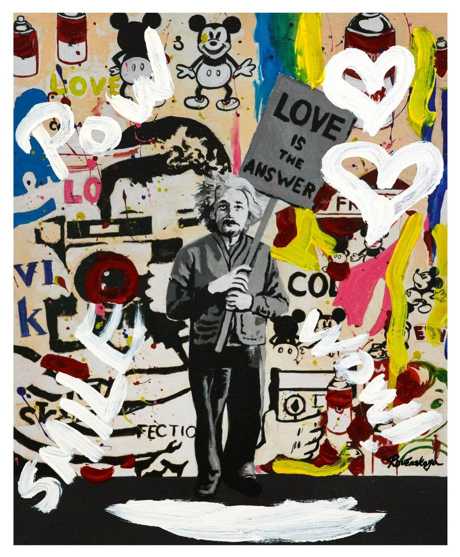 Nastya Rovenskaya- Mixed Media "Einstein's Placard" (1 of 1)