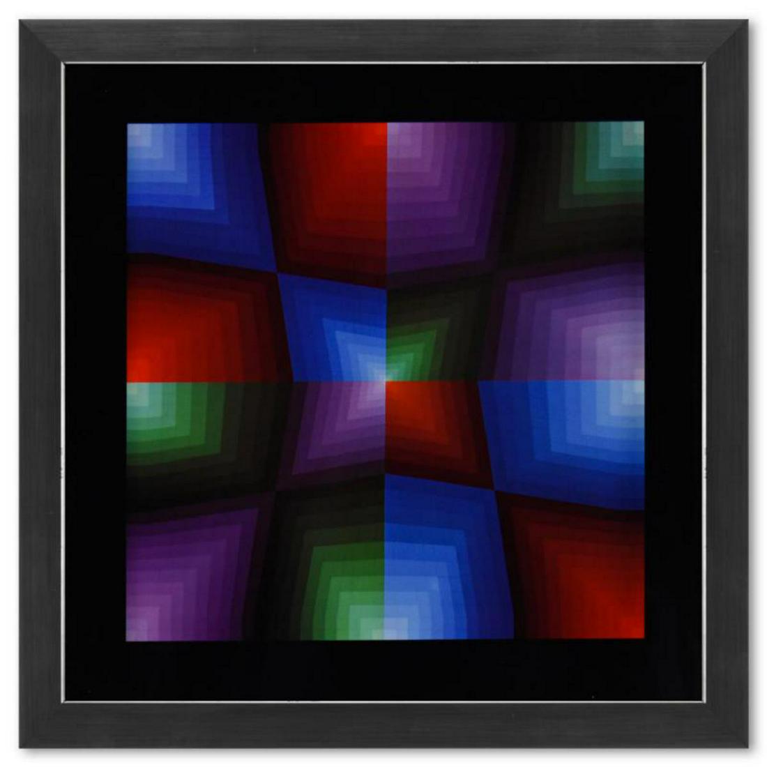 Victor Vasarely (1908-1997), "Pauk de la sÃ©rie Vonal" Framed 1971 Heliogravure Print with Letter of (1 of 1)
