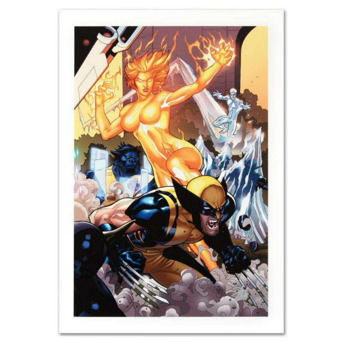 Stan Lee Signed, Marvel Comics Limited Edition Canvas 1/99 "Secret Invasion: X-Men #4" with: "Secret Invasion: X-Men #4" is a limited edition giclee on canvas with art by Terry Dodson". Officially licensed by Marvel, this piece is numbered 1/99 and hand signed by creative legend Stan Lee (192