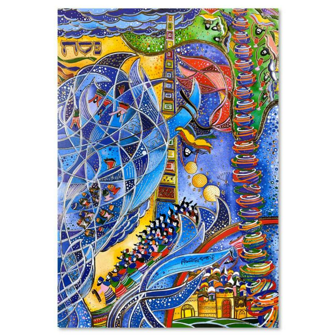 Rafael Abecassis, "Exodus I" Hand Signed, Numbered Limited Edition Mixed Media with Letter of (1 of 2)