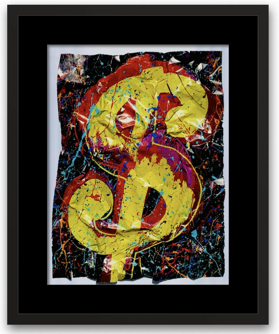 E.M. Zax Mixed media 3D wall sculpture "$" (1 of 5)