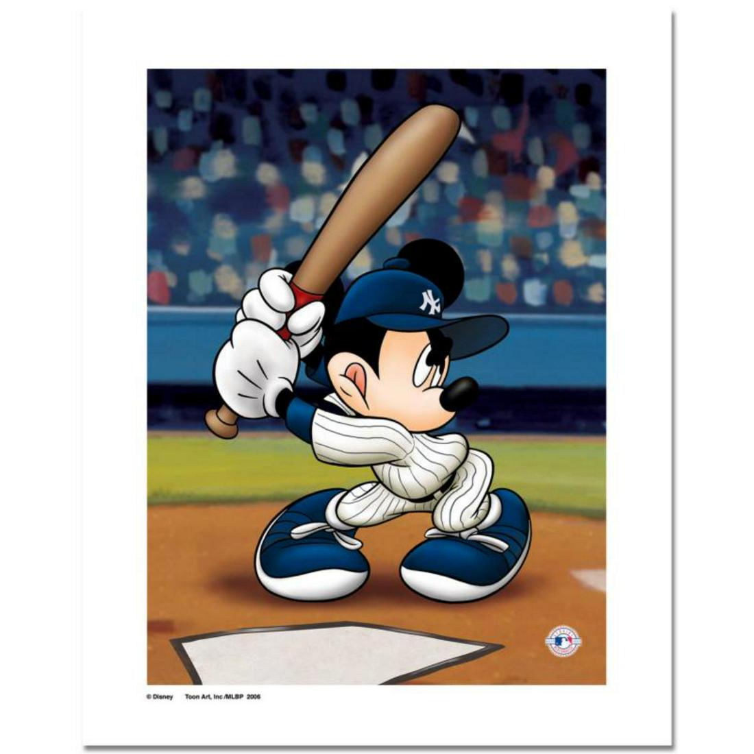 "Mickey at the Plate (Yankees)" Numbered Limited Edition Giclee licensed by Disney with Certificate (1 of 2)