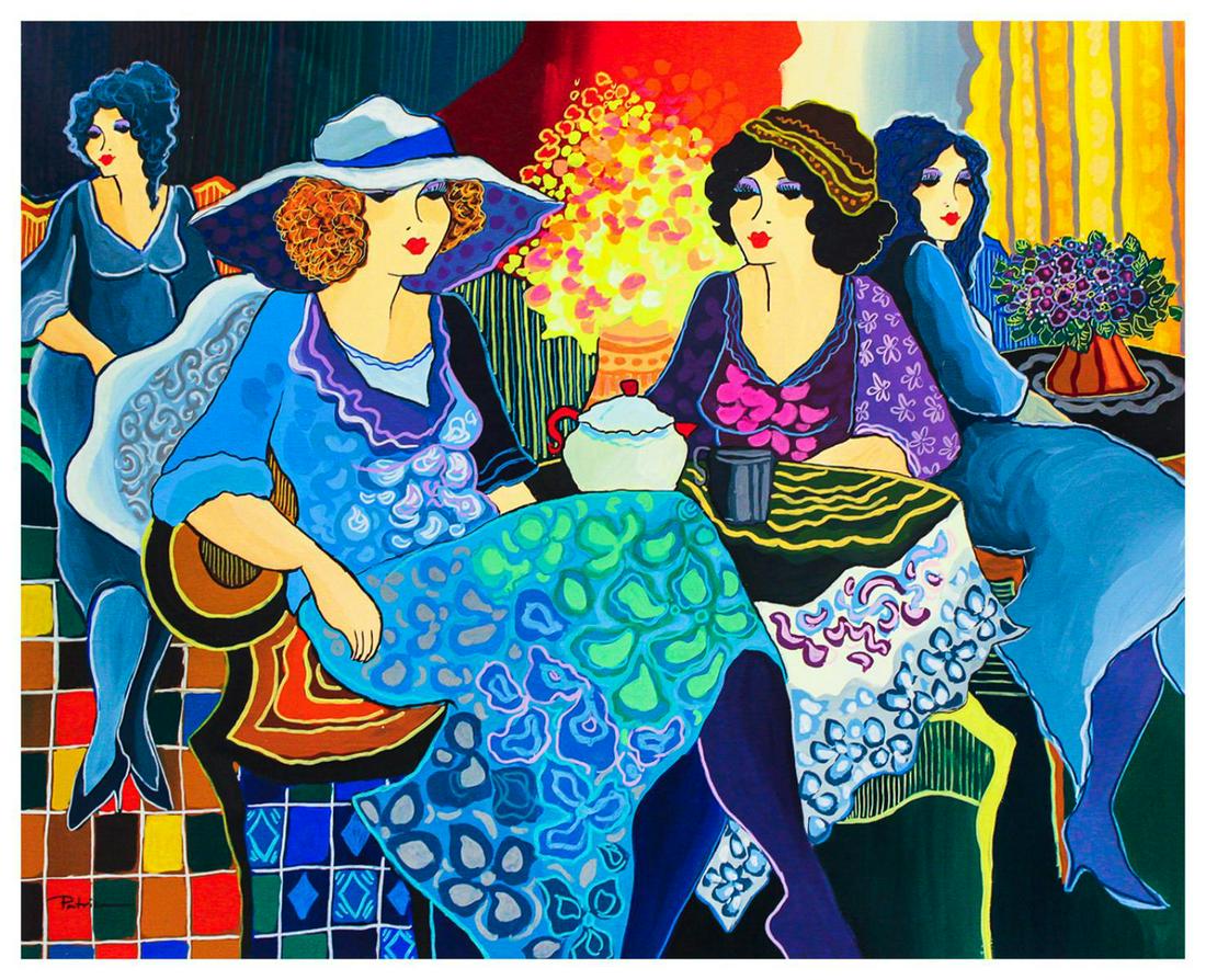 Patricia Govezensky- Original Acrylic on Canvas "Tea for Two" (1 of 2)