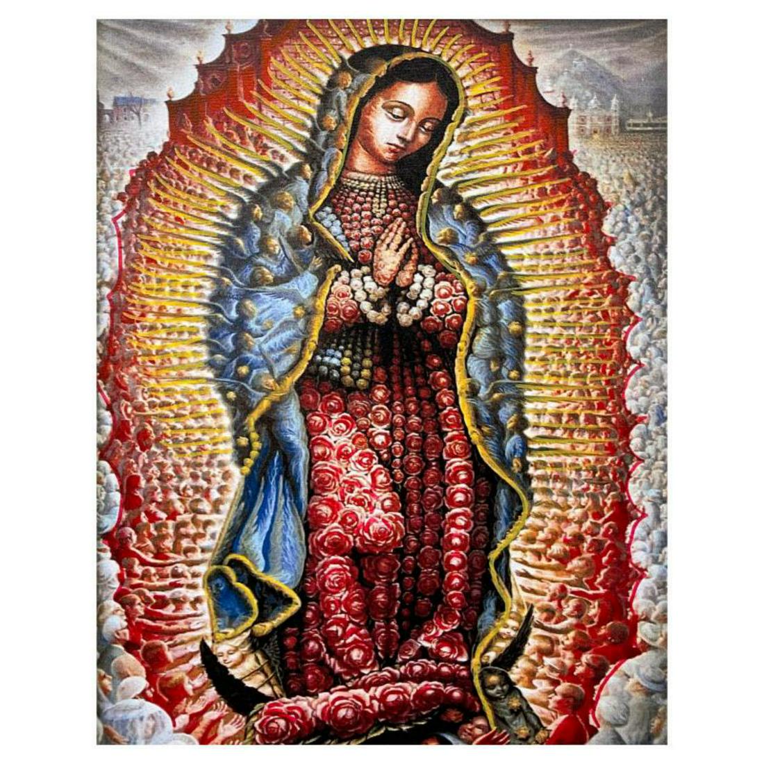 Steve Kaufman (1960-2010), "Mary" Hand Pulled Limited Edition Silkscreen on Canvas, Numbered 12/50 (1 of 2)