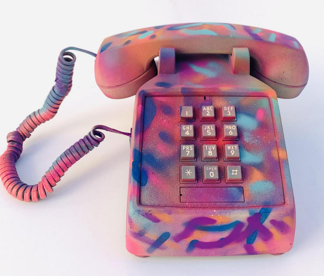 E.M. Zax Hand Painted Unique Vintage Rotary Phone (1 of 4)