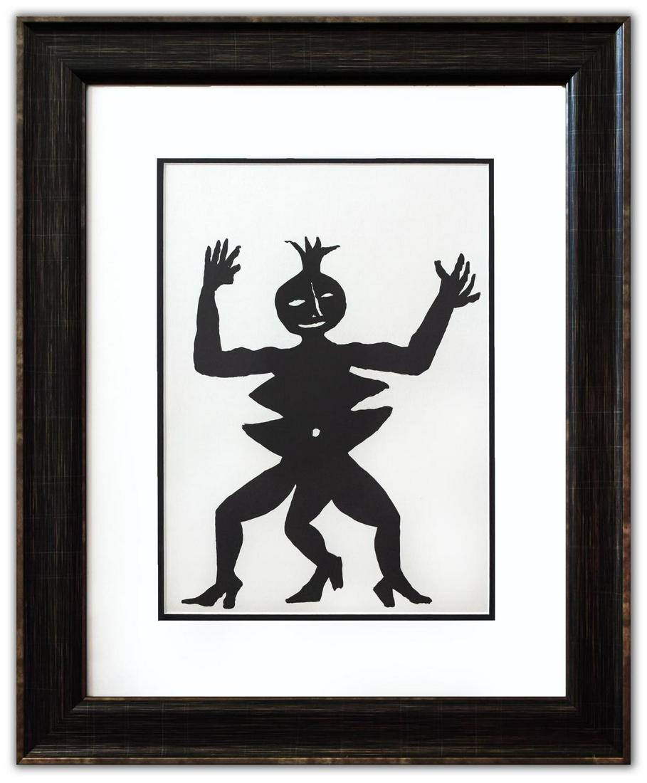 Alexander Calder- Lithograph "DLM212 - Mama Citron": Artist: Alexander Calder. Medium: Lithograph. Title: DLM212 - Mama Citron. Size (Unframed): 15" x 11". Measures approx. (Framed): 23" x 19". Certificate of Authenticity: Is included. Additional: Year