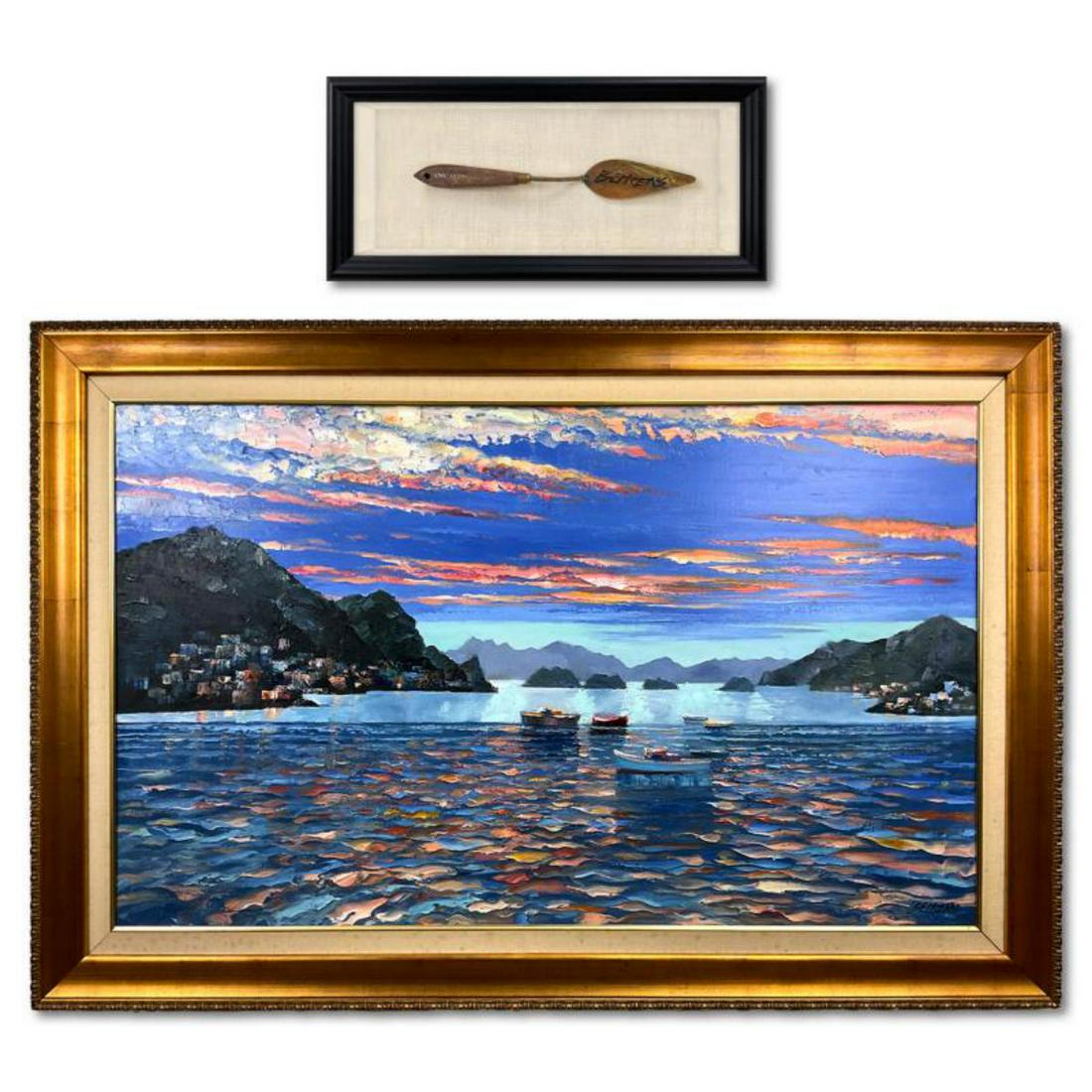 Howard Behrens (1933-2014), "Amalfi Sunset" Framed Original Oil Painting on Canvas (65.5" x 43.5") (1 of 4)