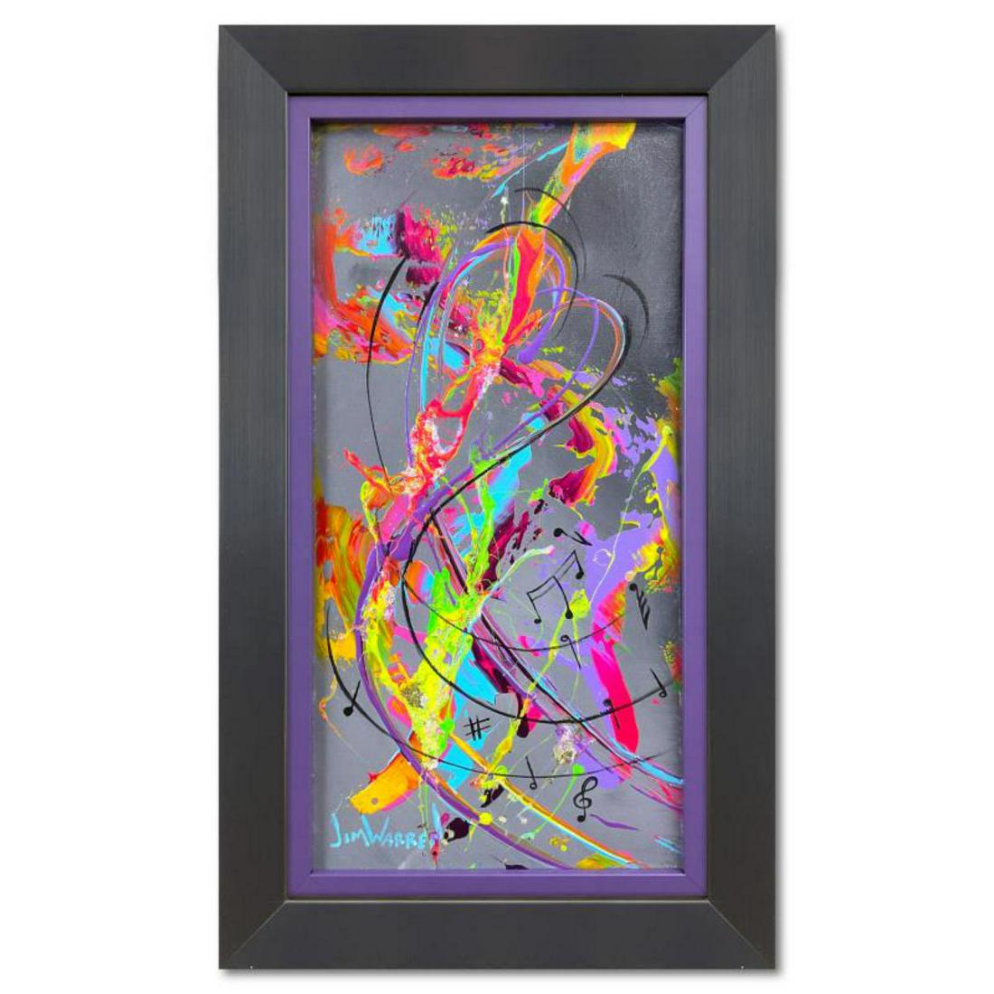 Jim Warren, "Love and Music" Framed Original Acrylic Painting on Canvas, Hand Signed with Letter of (1 of 3)