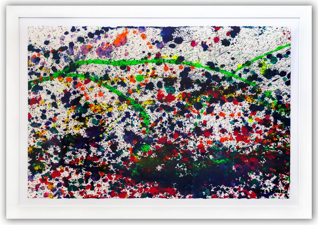 Wyland- Original Watercolor Painting on Deckle Edge Paper "Abstract Drip" (1 of 3)