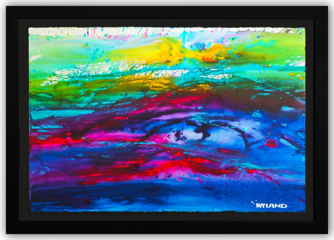 Wyland- Original Watercolor Painting on Deckle Edge Paper "Abstract" (1 of 3)