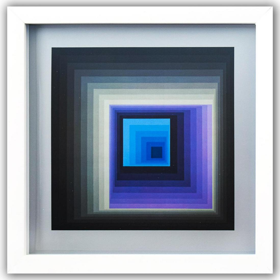 Victor Vasarely- Heliogravure Print "Reytey": Artist: Victor Vasarely. Medium: Heliogravure Print. Title: Reytey. Size (Unframed): 10" x 10". Size (Framed): 12" x 12". Additional: Custom Framed. Reference# 200601.