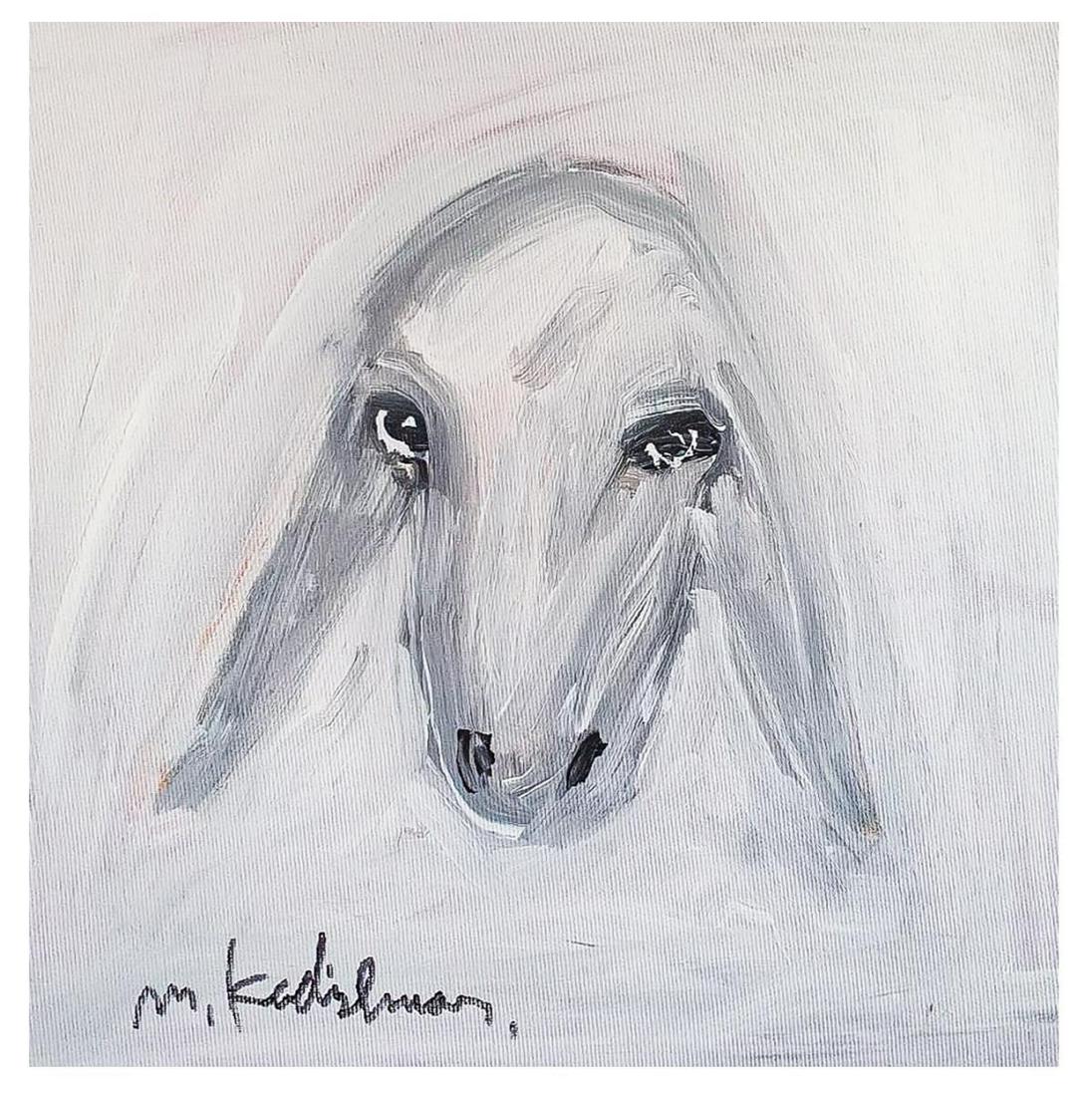 Menashe Kadishman- Original Acrylic on Canvas "Untitled": Artist: Menashe Kadishman. Medium: Original Acrylic on Canvas. Title: Untitled. Size (Unframed): 12" x 12". Certificate of Authenticity: Is included. Additional: Stretched and ready to hang. Reference
