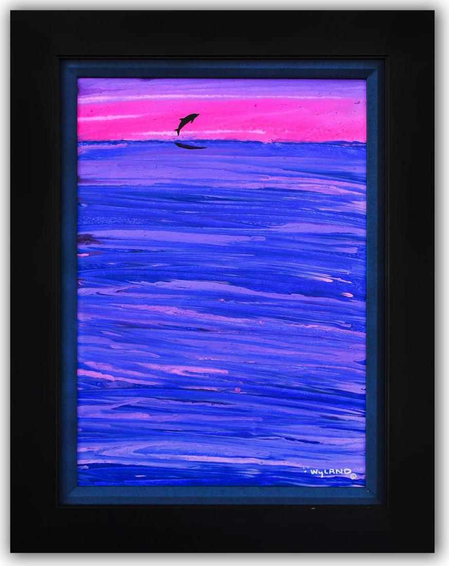 Wyland- Original Painting on Canvas "Dolphin Rising" (1 of 3)