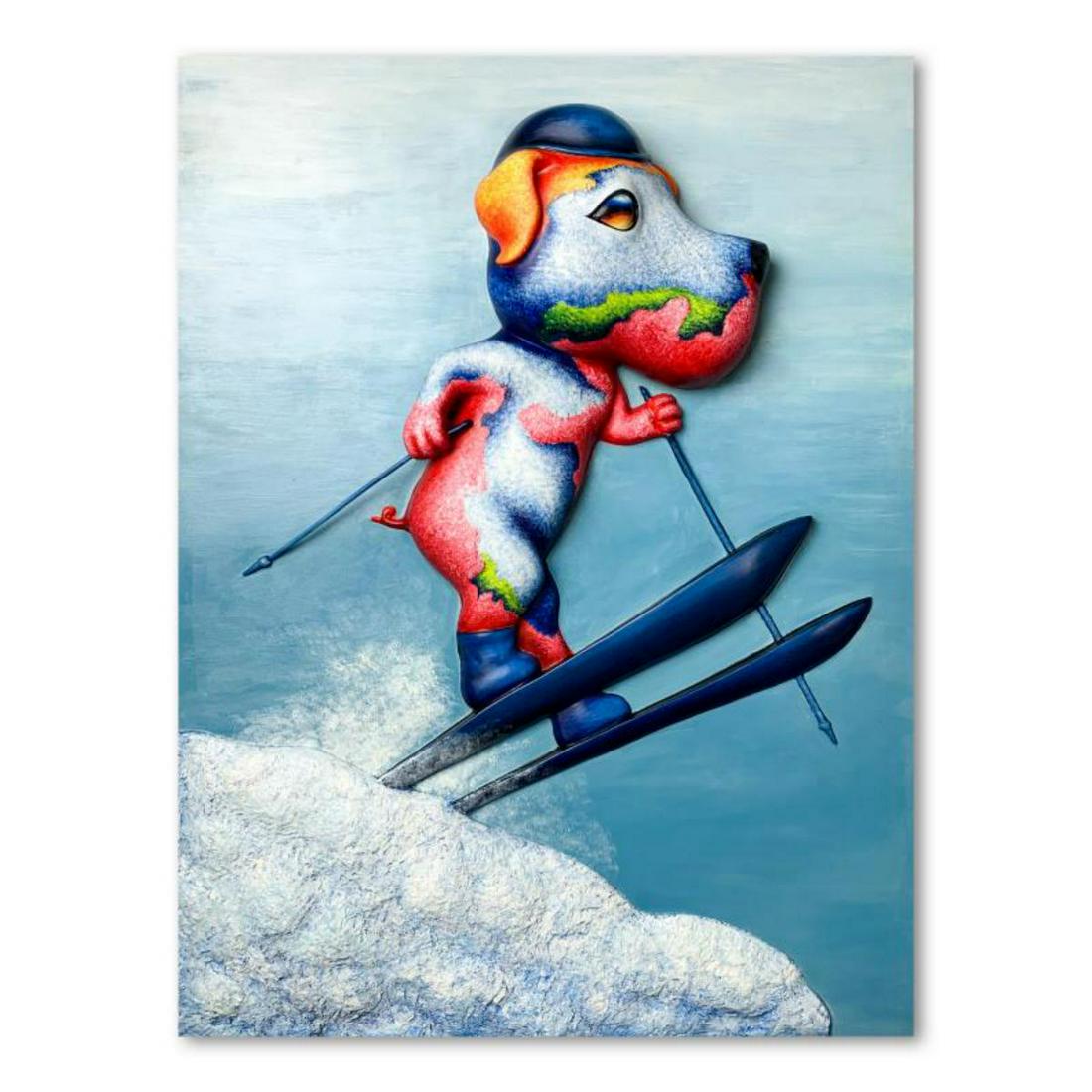 Wang, "Untitled" Hand Painted Limited Edition Bas Relief Sculpture, Numbered 1/3, Hand Signed and (1 of 3)