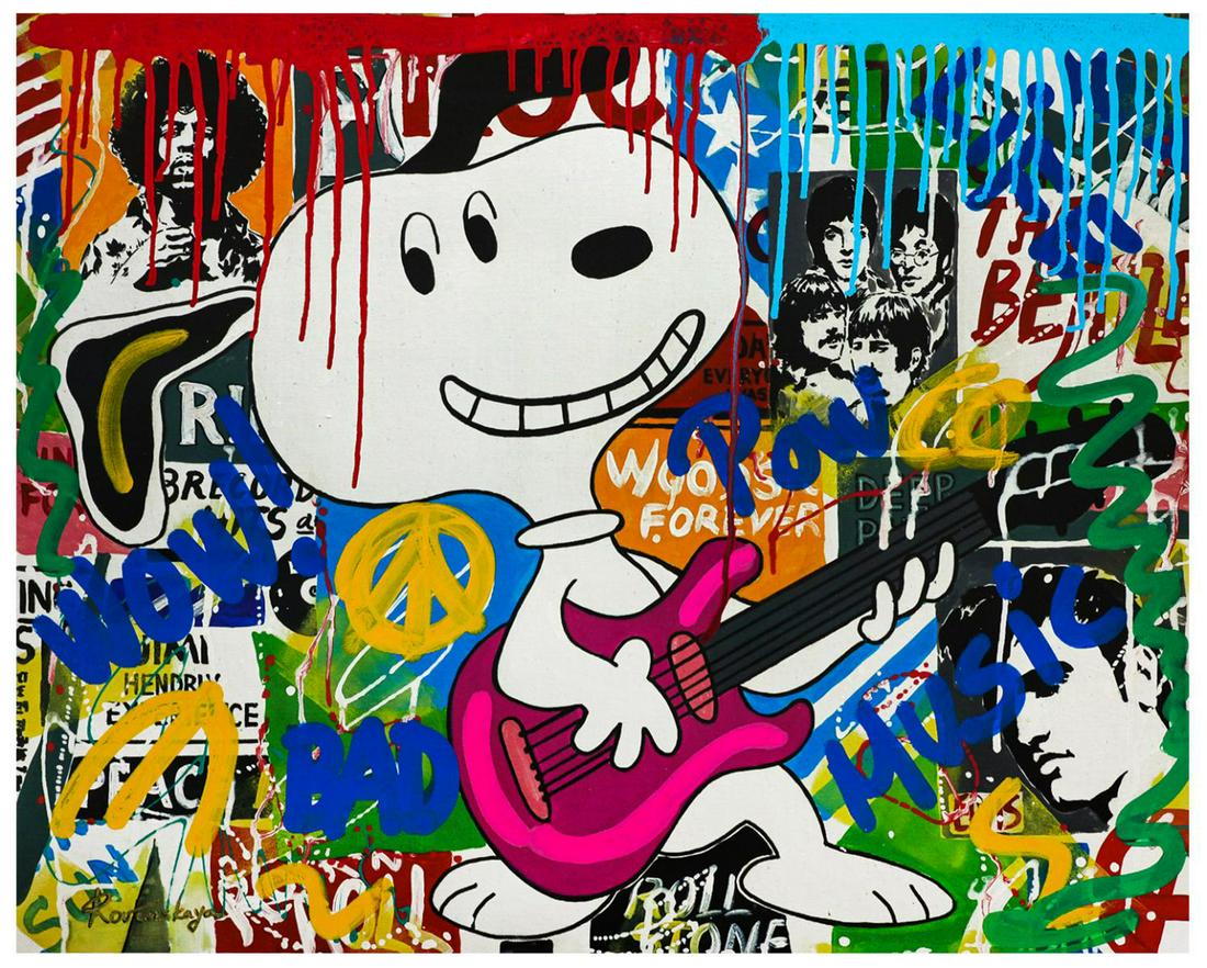 Nastya Rovenskaya- Mixed Media "Playing Guitar" (1 of 1)