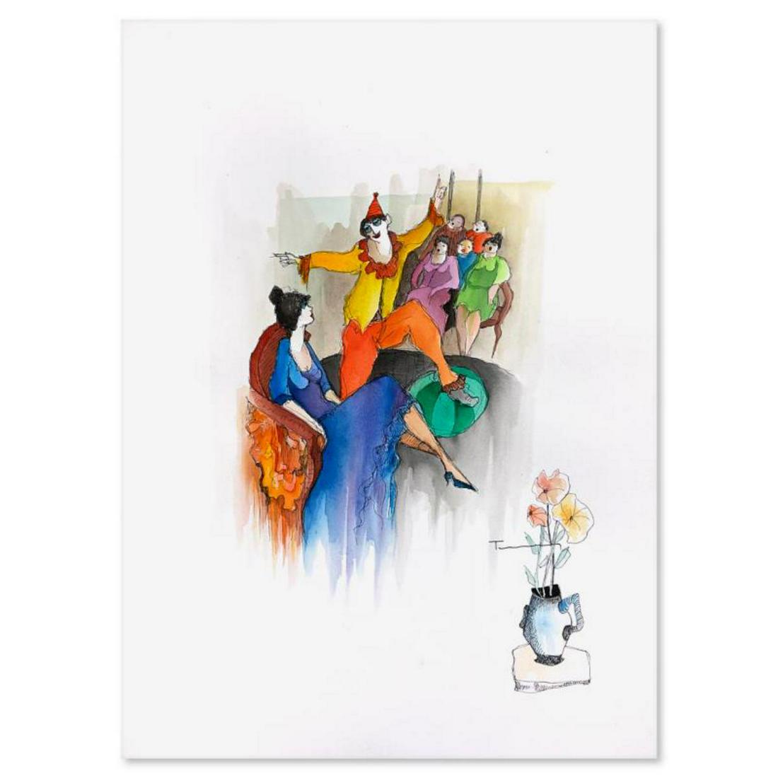 Itzchak Tarkay (1935-2012), Original Watercolor Painting on Paper, Hand Signed with Letter of (1 of 2)