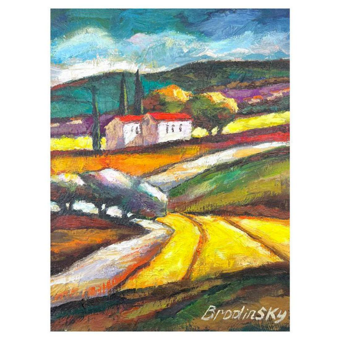 Slava Brodinsky Hand Signed Original Painting on Canvas with Letter of Authenticity.: This is an original painting oil on canvas by Slava Brodinsky. Hand signed by the artist, this piece comes with a letter of authenticity. Measures approximately 16" x 12" (image). Reference #: 261811