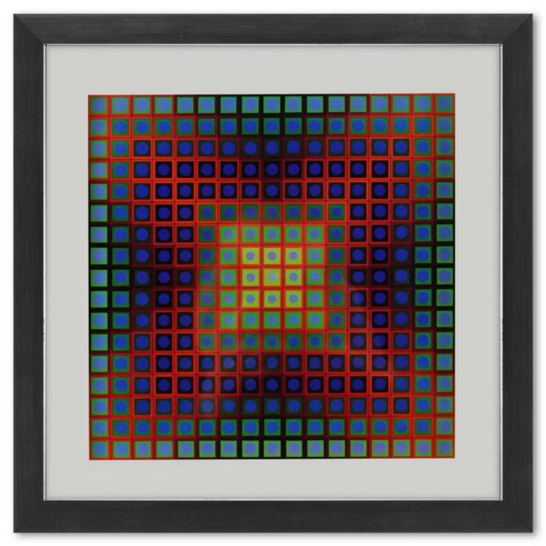 Victor Vasarely (1908-1997), "Kezdi de la sÃ©rie Folklore Planetaire" Framed 1971 Heliogravure Print (1 of 1)