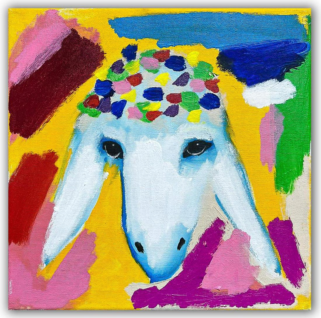 Menashe Kadishman- Original Acrylic on Canvas "Untitled" (1 of 2)