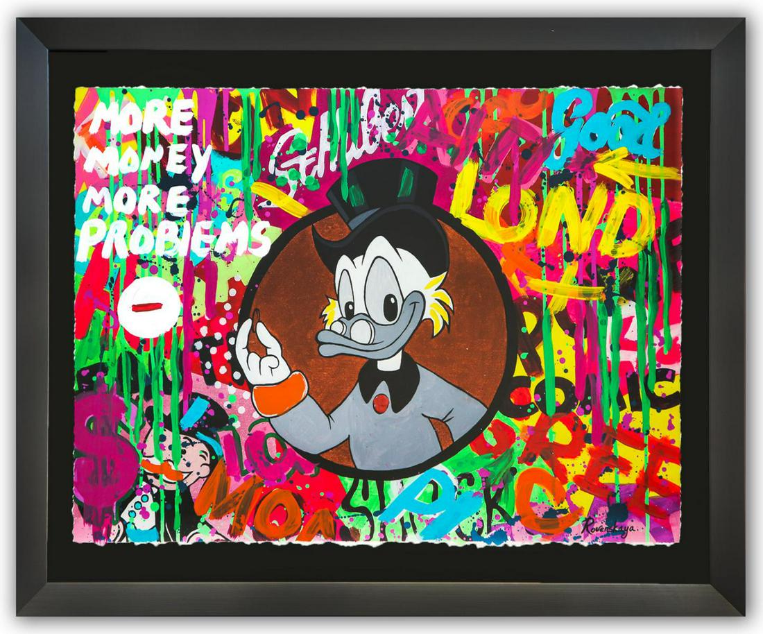 Nastya Rovenskaya- Original Mixed Media on Paper "Fifty Cent" (1 of 2)