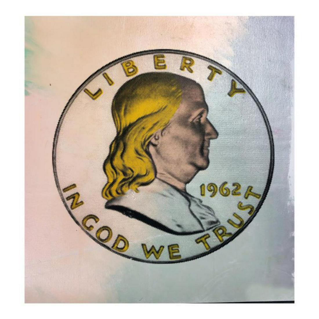 Steve Kaufman (1960-2010) "1962 Liberty Coin" Hand Signed and Numbered Limited Edition Hand Pulled (1 of 2)