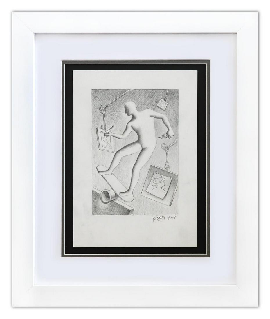 Mark Kostabi- Original Drawing on Paper "Multitasker" (1 of 3)