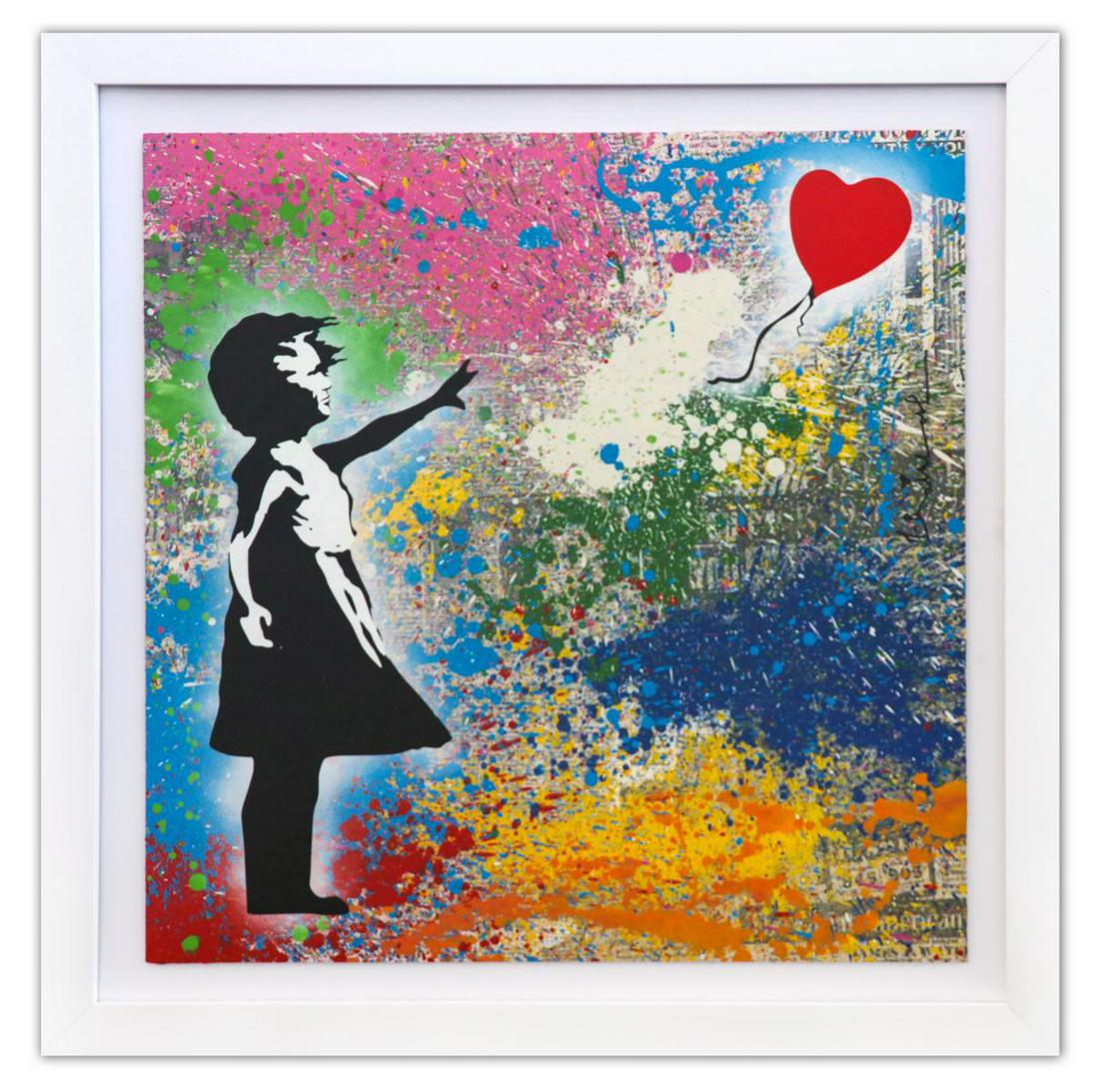 Mr. Brainwash- Original Silkscreen and Mixed Media on Paper "Balloon Girl, 2022" (1 of 4)