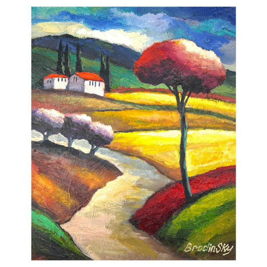 Slava Brodinsky Hand Signed Original Painting on Canvas with Letter of Authenticity.: This is an original painting oil on canvas by Slava Brodinsky. Hand signed by the artist, this piece comes with a letter of authenticity. Measures approximately 24" x 20" (image). Reference #: 261860