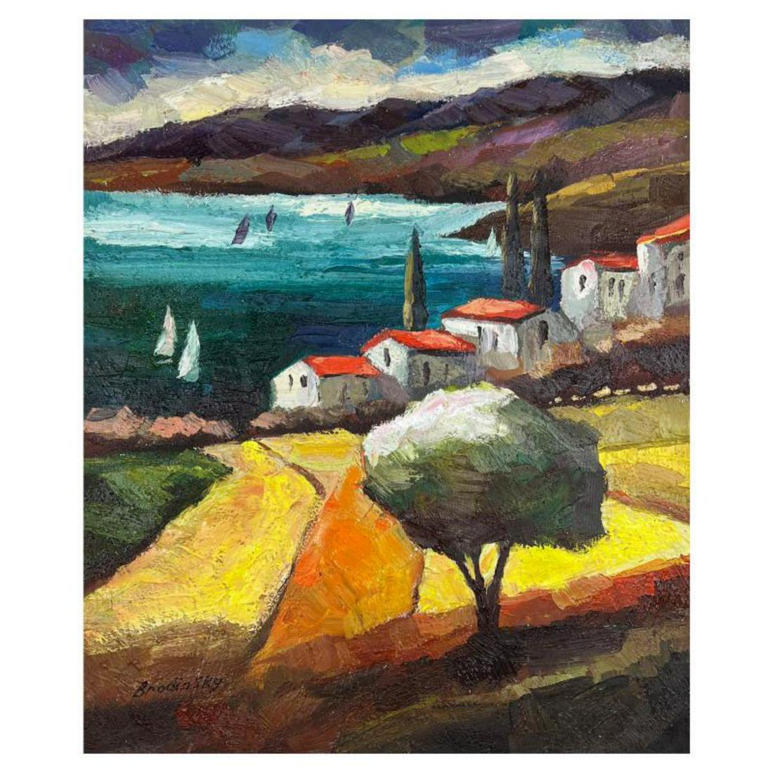 Slava Brodinsky Hand Signed Original Painting on Canvas with Letter of Authenticity.: This is an original painting oil on canvas by Slava Brodinsky. Hand signed by the artist, this piece comes with a letter of authenticity. Measures approximately 24" x 20" (image). Reference #: 257010