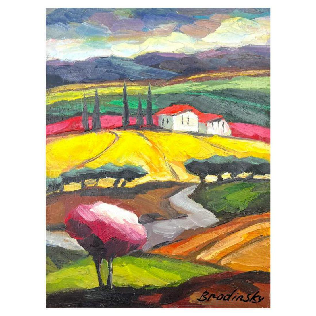 Slava Brodinsky Hand Signed Original Painting on Canvas with Letter of Authenticity.: This is an original painting oil on canvas by Slava Brodinsky. Hand signed by the artist, this piece comes with a letter of authenticity. Measures approximately 16" x 12" (image). Reference #: 261792